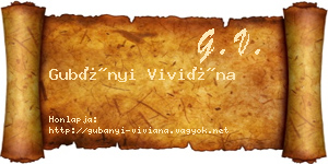 Gubányi Viviána névjegykártya